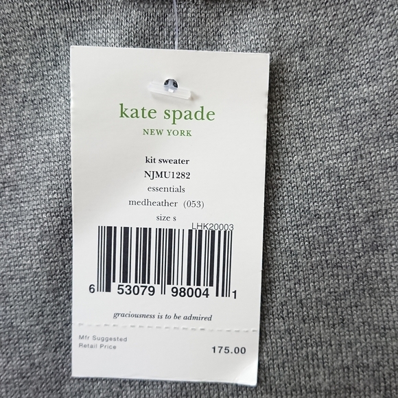 Kate Spade gray Bow detailed pocket silk and cotton Knit top size S - Picture 10 of 10